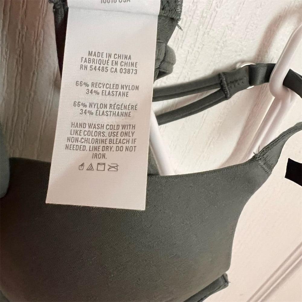 Aerie Real Good Sunnie Demi Push Up Bra Olive Green 32B Adjustable Straps NEW - Picture 6 of 7